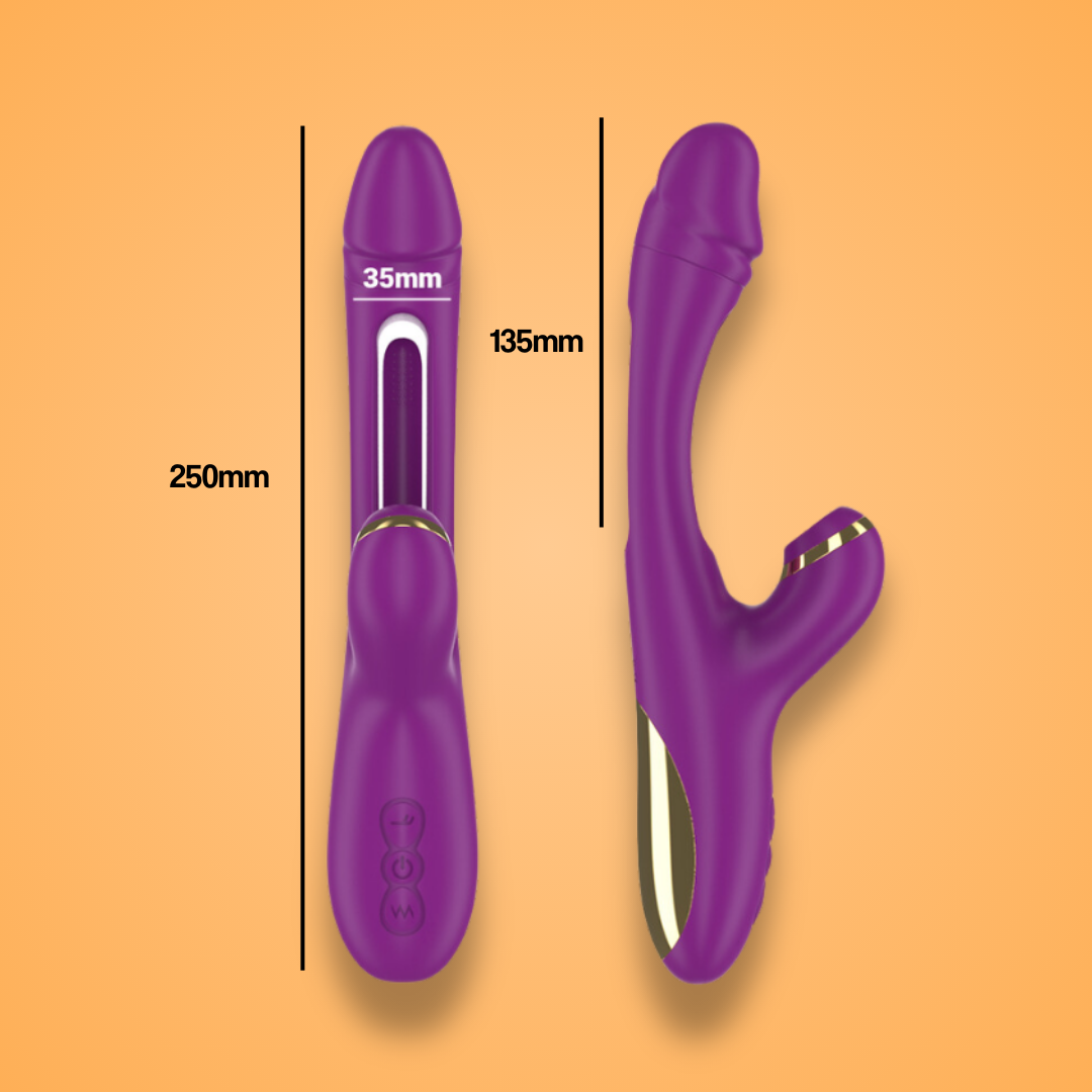 INTENSE - ATENEO VIBRADOR MULTIFUNCIÓN RECARGABLE 7 VIBRACIONES CON LENGUA OSCILANTE Y SUCCIONADOR MORADO