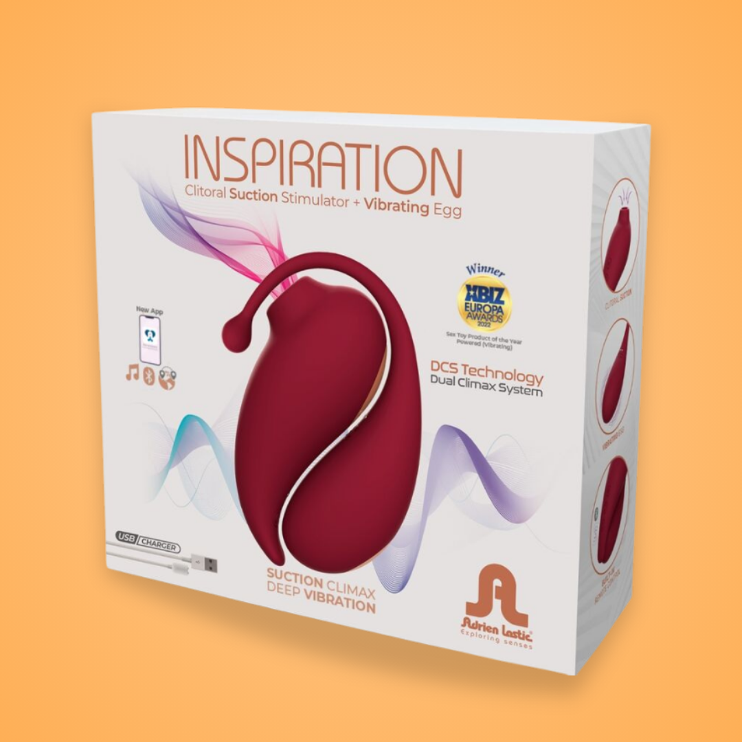 ADRIEN LASTIC - INSPIRATION SUCCIONADOR CLITORIS + HUEVO VIBRADOR ROJO - APP GRATUITA