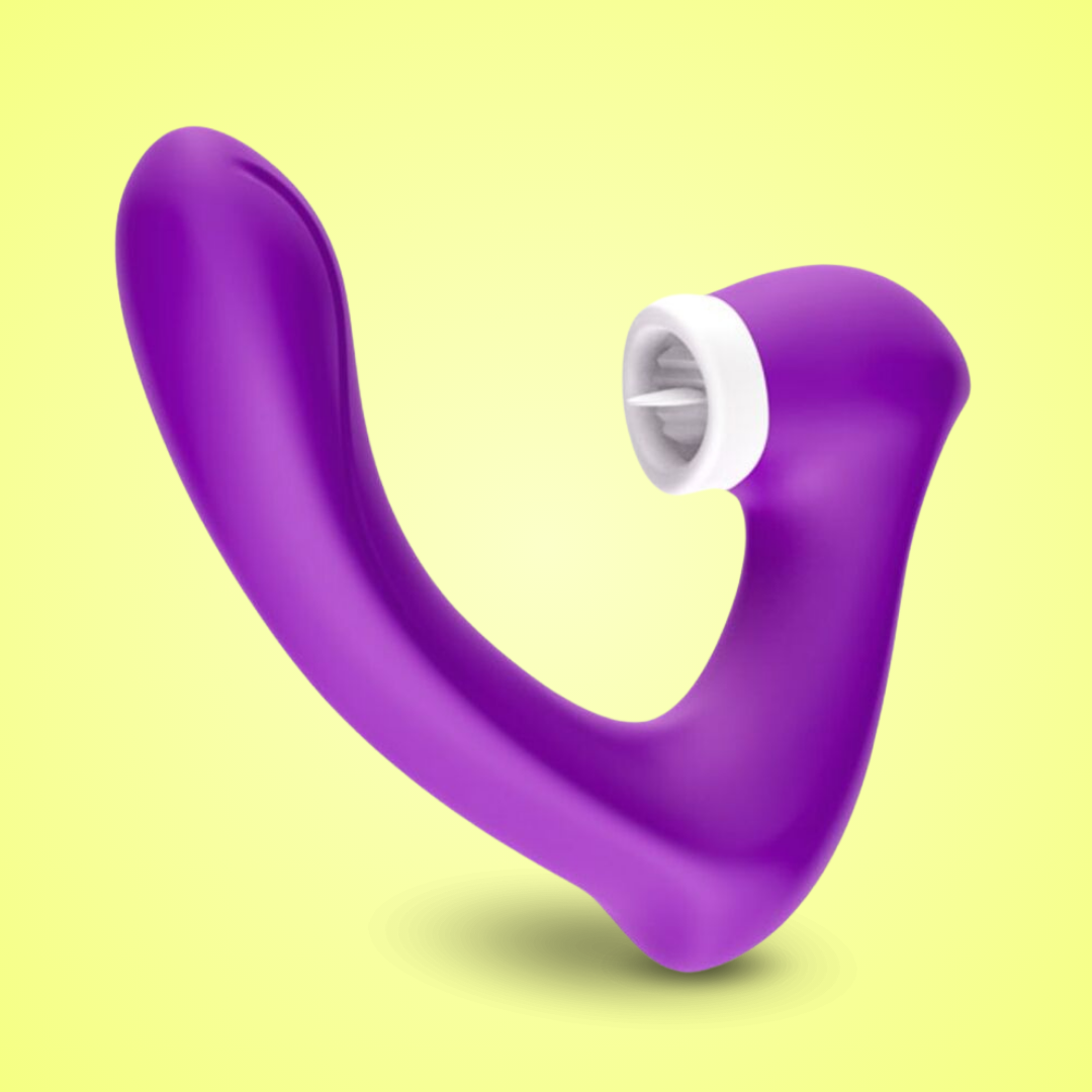 ARMONY - SECRETKISS ESTIMULADOR CON LENGUA CLITORIS & VIBRADOR CURVO VIOLETA